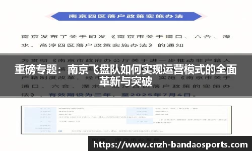 重磅专题：南京飞盘队如何实现运营模式的全面革新与突破